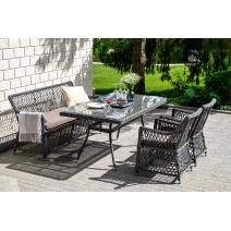  "Катания" обеденная группа плетеная на 4 персоны, цвет графит, фото 1 