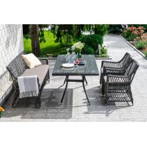  "Катания" обеденная группа плетеная на 4 персоны, цвет графит, фото 2 
