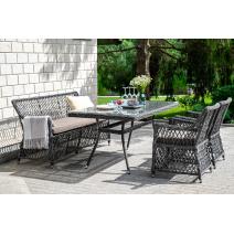  "Катания" обеденная группа плетеная на 4 персоны, цвет графит, фото 4 