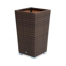  "Капучино" кашпо для цветов плетеное из искусственного ротанга, цвет коричневый, фото 1 