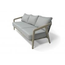  "Брюссель" диван трехместный из искусственного ротанга, цвет серый, каркас под дерево (холодно-бежевый), фото 1 