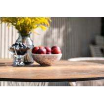  "Диего" обеденный стол из HPL круглый Ø100см, цвет "дуб", каркас белый, фото 9 