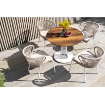  "Диего" обеденный стол из HPL круглый Ø100см, цвет "дуб", каркас белый, фото 11 