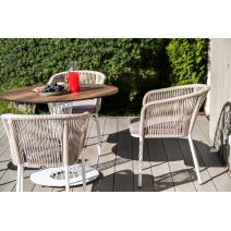  "Диего" обеденный стол из HPL круглый Ø100см, цвет "дуб", каркас белый, фото 13 