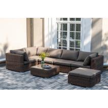  "Лунго" трансформирующаяся лаунж-зона из искусственного ротанга, цвет коричневый, фото 1 