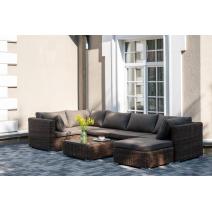  "Лунго" трансформирующаяся лаунж-зона из искусственного ротанга, цвет коричневый, фото 3 