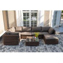  "Лунго" трансформирующаяся лаунж-зона из искусственного ротанга, цвет коричневый, фото 5 