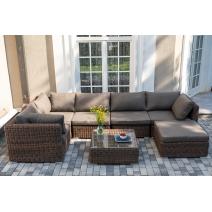  "Лунго" трансформирующаяся лаунж-зона из искусственного ротанга, цвет коричневый, фото 7 