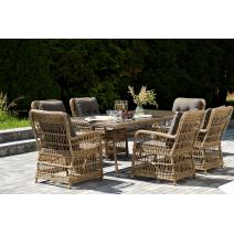  "Цесена" обеденная группа плетеная из искусственного ротанга, цвет соломенный, фото 5 