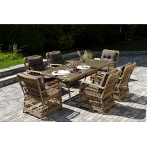  "Цесена" обеденная группа плетеная из искусственного ротанга, цвет соломенный, фото 7 