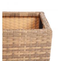  "Капучино" кашпо для цветов плетеное из искусственного ротанга, цвет соломенный, фото 4 