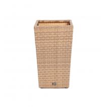  "Капучино" кашпо для цветов плетеное из искусственного ротанга, цвет соломенный, фото 5 