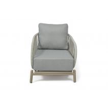  "Прато" кресло из искусственного ротанга, цвет светло-серый, каркас под дерево (холодно-бежевый), фото 2 