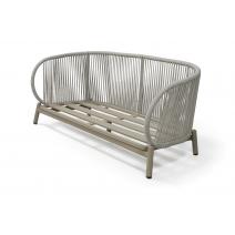  "Прато" диван двухместный из искусственного ротанга, цвет светло-серый, каркас под дерево (холодно-бежевый), фото 6 