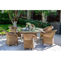  "Эспрессо" плетеный круглый стол, диаметр 150 см, цвет соломенный, фото 5 