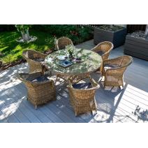  "Эспрессо" плетеный круглый стол, диаметр 150 см, цвет соломенный, фото 6 