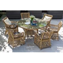  "Эспрессо" плетеный круглый стол, диаметр 150 см, цвет соломенный, фото 7 