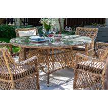  "Эспрессо" плетеный круглый стол, диаметр 150 см, цвет соломенный, фото 9 