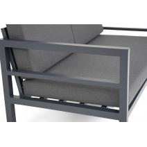  "Эстелья" диван 2-местный, каркас алюминий темно-серый (RAL7024) муар, ткань темно-серая 027, фото 3 