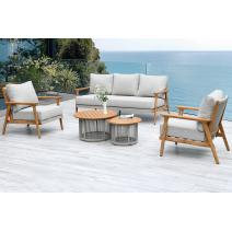  "Копенгаген" лаунж-зона 5-местная плетеная из роупа, каркас тик, цвет бежевый (К), фото 1 