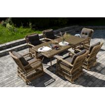  "Цесена" обеденная группа плетеная из искусственного ротанга, цвет соломенный, фото 10 