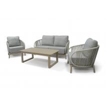  "Прато" лаунж-зона 4-местная плетеная из роупа, цвет светло-серый, фото 2 