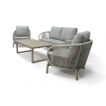  "Прато" лаунж-зона 4-местная плетеная из роупа, цвет светло-серый, фото 3 