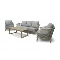  "Прато" лаунж-зона 5-местная плетеная из роупа, цвет светло-серый, фото 2 