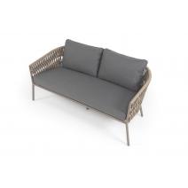  "Комо" лаунж-зона 4-местная плетеная из роупа (веревки), каркас алюминиевый бежево-серый, роуп серо-коричневый, фото 5 