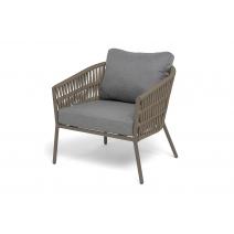  "Комо" лаунж-зона 4-местная плетеная из роупа (веревки), каркас алюминиевый бежево-серый, роуп серо-коричневый, фото 11 