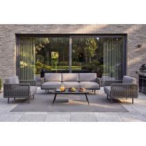  "Джелло" лаунж-зона 5-местная плетеная из роупа (веревки), каркас алюминиевый темно-серый, роуп темно-серый, фото 1 