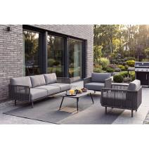  "Джелло" лаунж-зона 5-местная плетеная из роупа (веревки), каркас алюминиевый темно-серый, роуп темно-серый, фото 2 