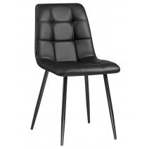  Стул обеденный DOBRIN ALEX, черные матовые ножки, чёрная экокожа (P-01), фото 1 