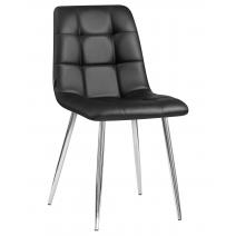  Стул обеденный DOBRIN ALEX, хром ножки, чёрная экокожа (P-01), фото 1 