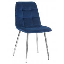  Стул обеденный DOBRIN ALEX, хром ножки, темно-синий велюр (V108-67), фото 1 