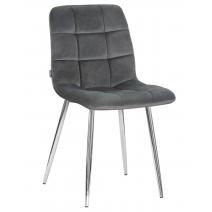  Стул обеденный DOBRIN ALEX, хром ножки, темно-серый велюр (V108-91), фото 1 