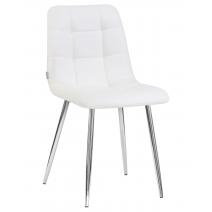  Стул обеденный DOBRIN ALEX, хром ножки, белая экокожа (P-02), фото 1 