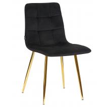  Стул обеденный DOBRIN ALEX, золотые ножки, черный велюр (V108-77),, фото 1 