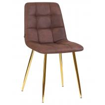  Стул обеденный DOBRIN ALEX, золотые ножки, коричневая микрофибра (PK-03), фото 1 