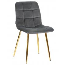  Стул обеденный DOBRIN ALEX, золотые ножки, темно-серый велюр (V108-91), фото 1 