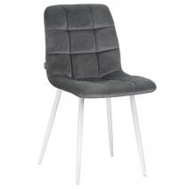  Стул обеденный DOBRIN ALEX, белые ножки, темно-серый велюр V108-91, фото 1 