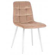  Стул обеденный DOBRIN ALEX, белые ножки, мокко велюр (V108-104),, фото 1 