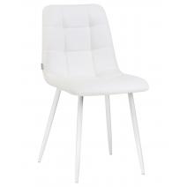  Стул обеденный DOBRIN ALEX, белые ножки, белая экокожа (P-02), фото 1 