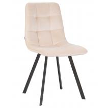  Стул обеденный DOBRIN ALEX SQUARE, черные матовые ножки, кремовый велюр (V108-113), фото 1 