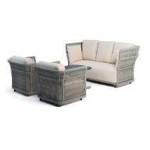  "Лугано" лаунж-зона 5-местная плетеная из роупа (веревки), каркас алюминиевый светло-серый, роуп серый меланж, фото 2 