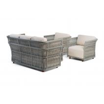  "Лугано" лаунж-зона 5-местная плетеная из роупа (веревки), каркас алюминиевый светло-серый, роуп серый меланж, фото 3 