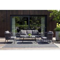  "Ронда" лаунж-зона 5-местная плетеная из роупа (веревки), каркас алюминиевый темно-серый, роуп серый 40 мм tex, фото 2 