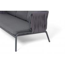  "Ронда" лаунж-зона 5-местная плетеная из роупа (веревки), каркас алюминиевый темно-серый, роуп серый 40 мм tex, фото 7 