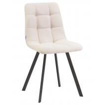  Стул обеденный DOBRIN ALEX SQUARE, черные матовые ножки, кремовая ткань (UF860-01B), фото 1 