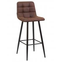  Стул барный DOBRIN NICOLE, черные матовые ножки, коричневая микрофибра (PK-03), фото 1 